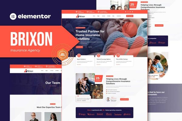 Download Brixon - Insurance Agency Elementor Template Kit