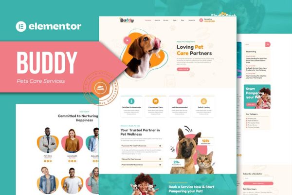 Download Buddy - Pet Care Services Elementor Template Kit