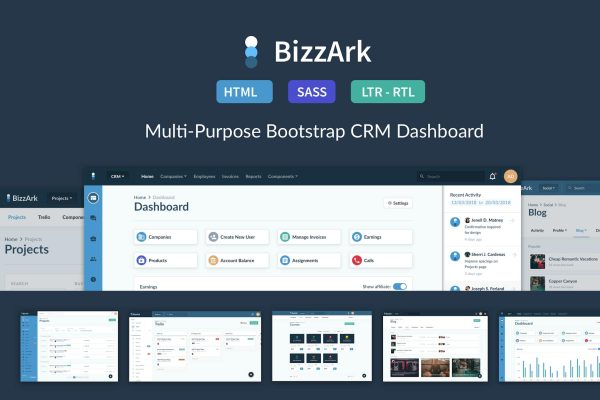 Download Business SAAS Admin Premium Bootstrap CRM Saas Admin Dashboard