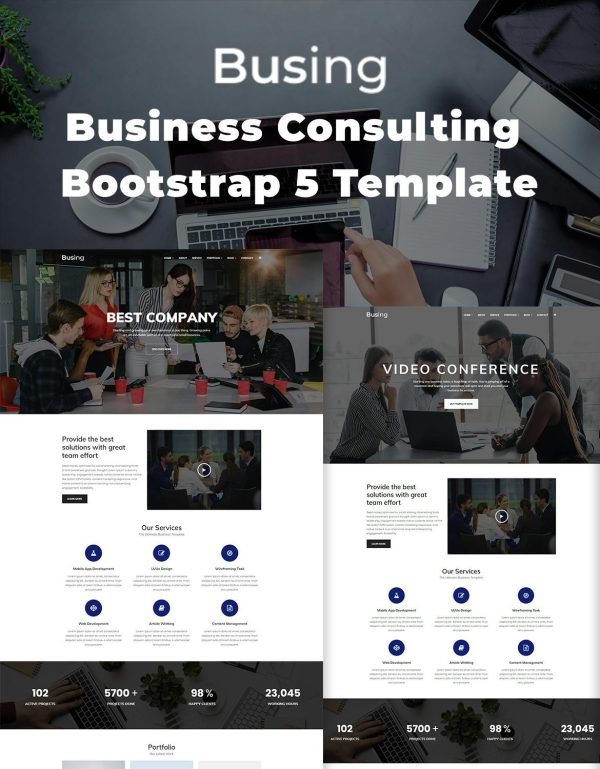 Download Busing - Business Consulting Bootstrap 5 Template This super-efficient Bootstrap5 web template is responsive and retina ready.