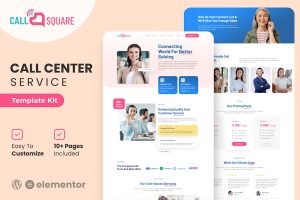 Download Call Square - Call Center & Support Company Elementor Template Kit