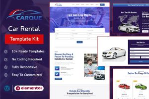 Download CarQue - Car Rental & Auto Services Elementor Template Kit