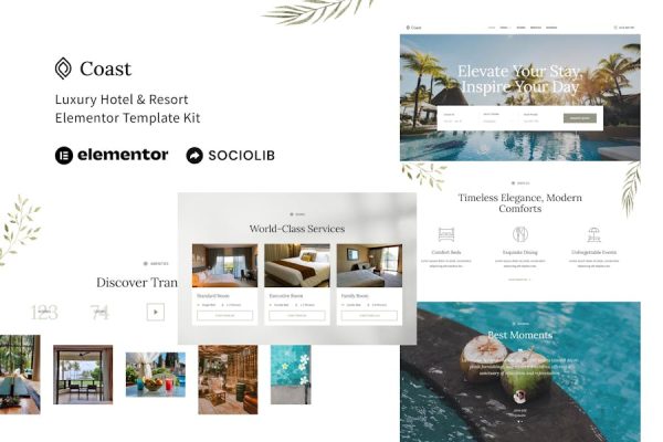 Download Coast - Luxury Hotel & Resort Elementor Template Kit