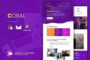 Download Coral - Responsive Email Template for Startups Create beautiful responsive e-mail templates for promoting your e-shop, business & services
