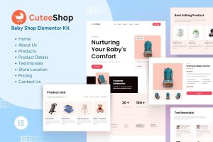 Download CuteeShop - Kids & Baby Ecommerce Elementor Kit