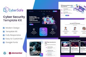 Download CyberSafe - Cyber Security Service Elementor Template Kit