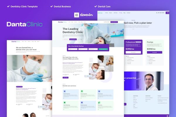 Download Danta Clinic - Dentist & Dental Clinic Elementor Pro Template Kit