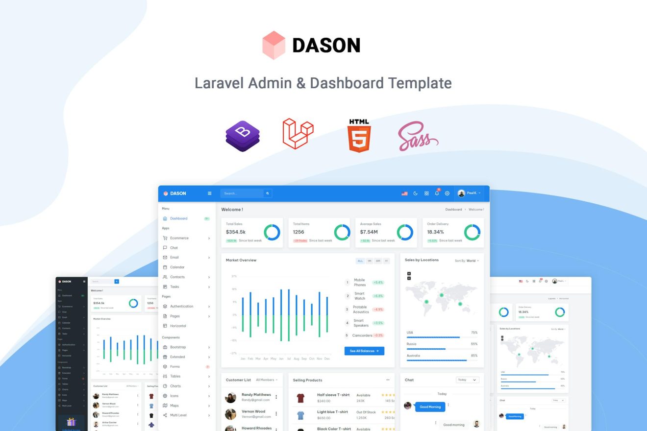 Dason laravel admin dashboard template dason laravel is a beautiful