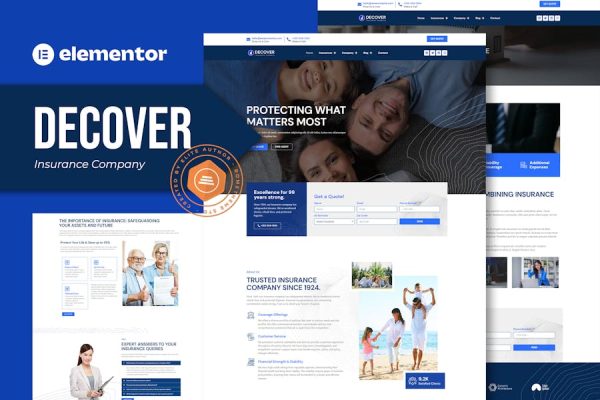 Download Decover - Insurance Company Elementor Pro Template Kit