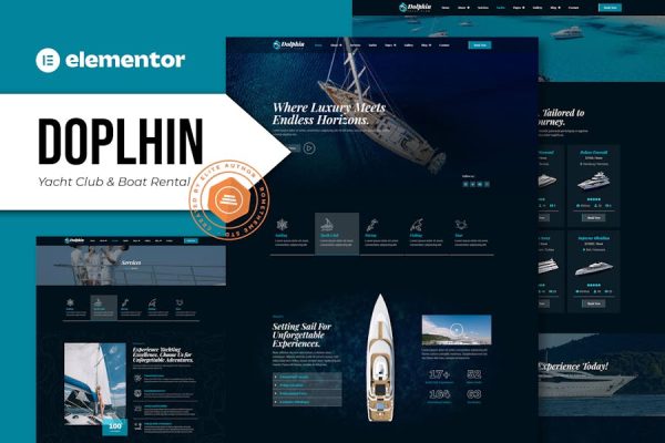 Download Dolphin - Yacht Club & Boat Rental Elementor Pro Template Kit