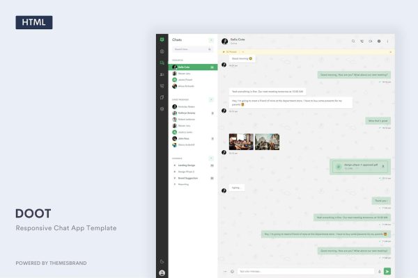Download Doot - Chat App Template + Sketch, Figma & AdobeXD Doot is a powerful and responsive HTML5 chat template built with Bootstrap 5 and JavaScript.