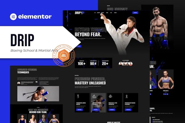 Download Drip - Boxing School & Martial Arts Elementor Template Kit