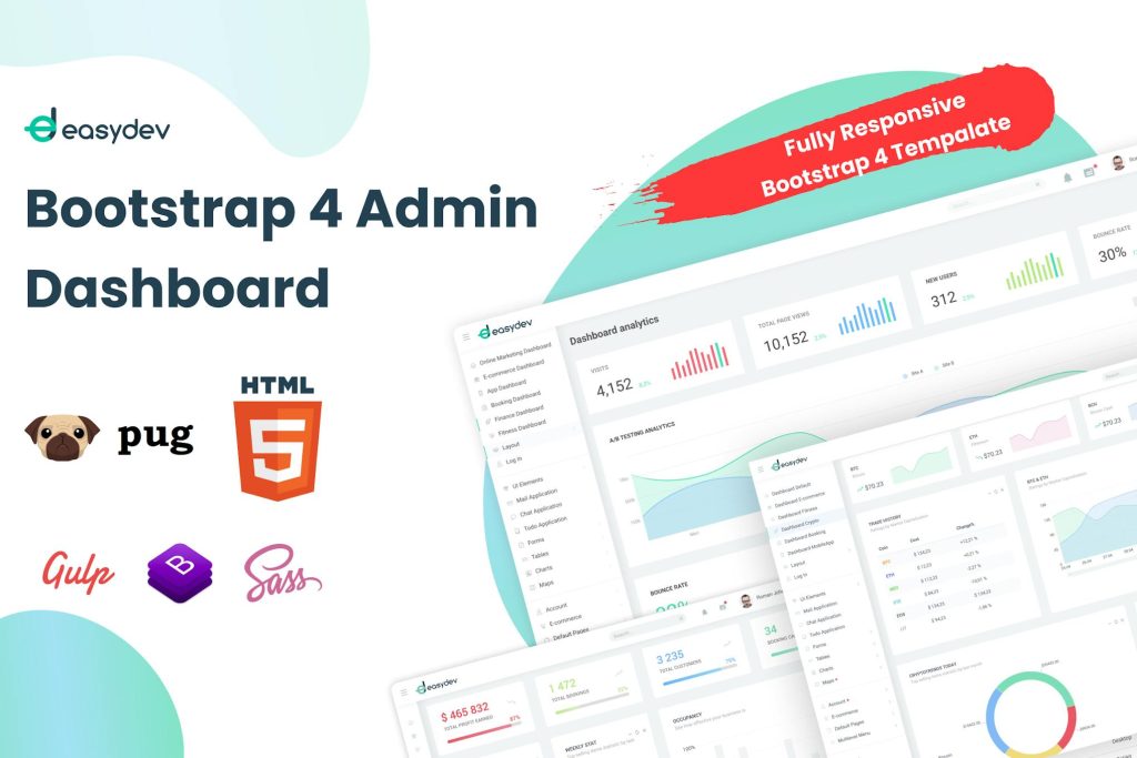 EasyDev — HTML(Pug) Admin & Dashboard Template Fully Responsive ...