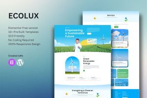 Download Ecolux - Green Renewable Energy Elementor Template Kit