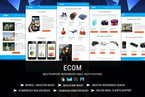Download ECOM Transactional & Notification Email Templates ECOM is a bundle of eCommerce Transactional and Notification HTML Email Templates