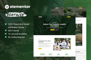 Download EcoRaise - Environmental Charity & Nonprofit Elementor Template Kit