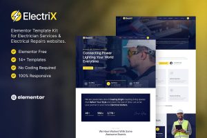 Download Electrix – Electrician Services & Electrical Repairs Elementor Template Kit