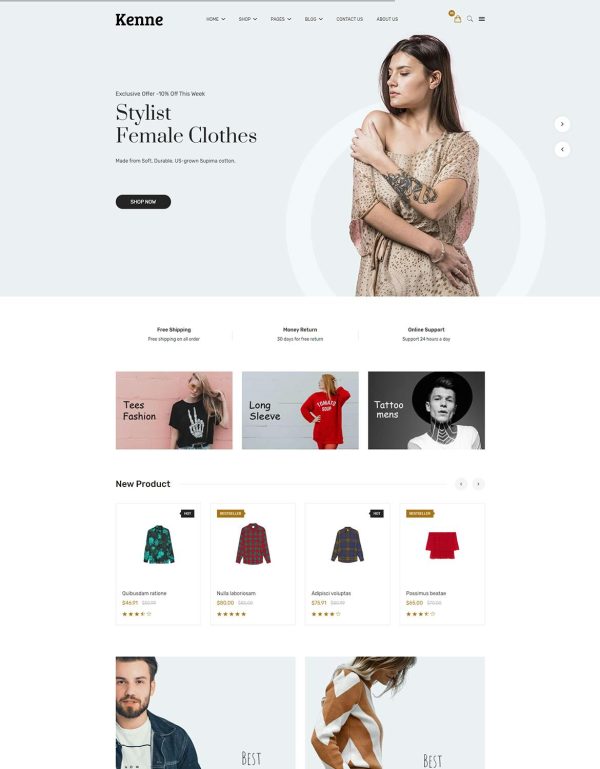 Download Elegant Fashion Template HTML Version - Kenne Kenne perfectly powered with bootstrap 5, html 5, compiled sass with a gulp