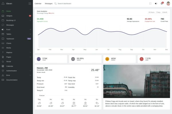 Download Eleven - Multi-Purpose Bootstrap Admin Template Multi-Purpose Bootstrap Admin Template