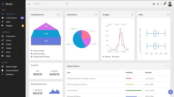 Download Elmer - Multipurpose Bootstrap Admin Dashboard Multipurpose Bootstrap Admin Dashboard Template + UI Kit