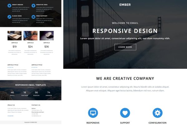 Download Ember - Responsive Email + StampReady Builder Ember is clean and modern email template is awesome design for your corporate and business.