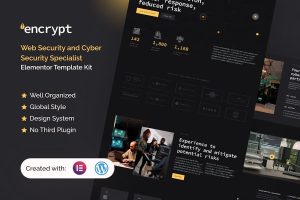 Download Encrypt - Cyber Security Specialist Elementor Pro Template Kit