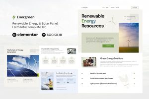 Download Energreen - Renewable Energy & Solar Panel Elementor Template Kit