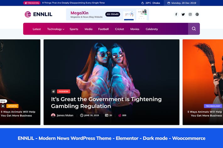 Download Ennlil - Modern Magazine WordPress Theme