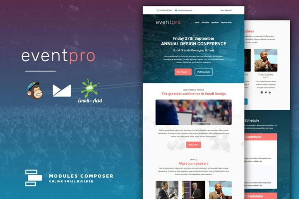 Download EventPro - Event / Conference Responsive Email Responsive Email Template for event and conferences