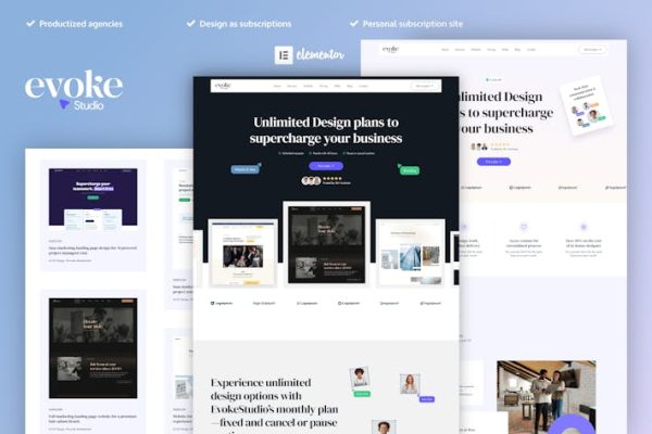 Download EvokeStudio - Creative Digital Agency Elementor Pro Template Kit