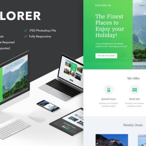 Download Explorer - Responsive Email + Themebuilder Access High quality responsive email newsletter template | MailChimp | Campaign Monitor supported
