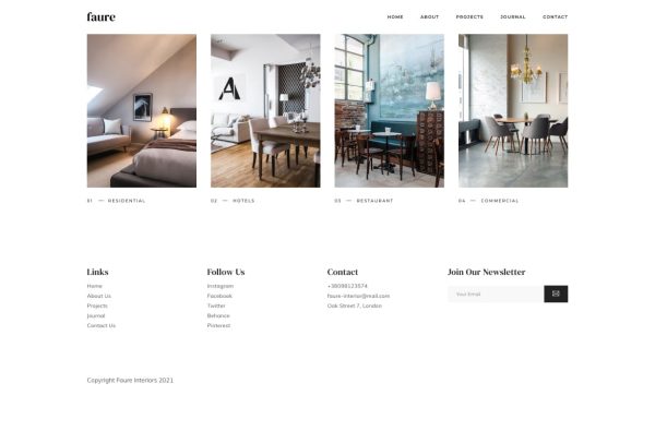 Download Faure - Interior & Architecture Agency HTML Templa Clean and Creative Design