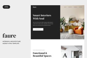 Download Faure - Interior & Architecture Agency HTML Templa Clean and Creative Design