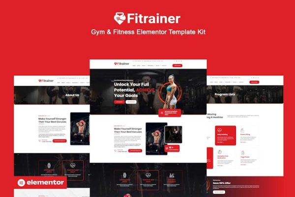 Download Fitrainer - Gym & Fitness Elementor Pro Template Kit