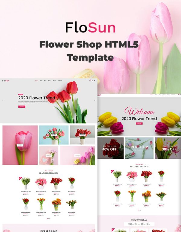 Download FloSun - Flower Shop HTML5 Template This multipurpose flower store template is totally beautiful, modern, and responsive.