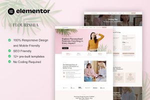 Download Flourishia - Feminine Business Coaching Elementor Pro Template Kit