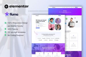 Download Fluma - Influencer Marketing Agency Elementor Pro Template Kit