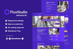 Download Flux - Digital Agency Elementor Template Kit