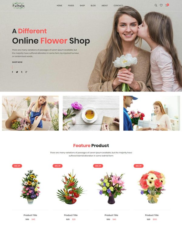 Download Fultala – Flower Shop eCommerce Template The Bootstrap 5 based eCommerce template Fultala is an ideal choice for fresh flower & bouquet shop