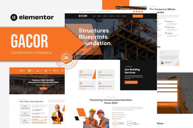 Download Gacor - Construction Company Elementor Template Kit