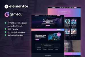 Download Gamequ - Game Publisher Elementor Pro Template Kit