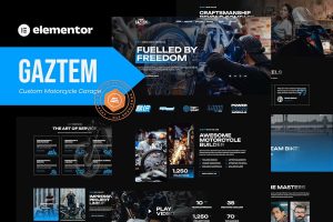 Download Gaztem - Custom Motorcycle Garage Elementor Template Kit