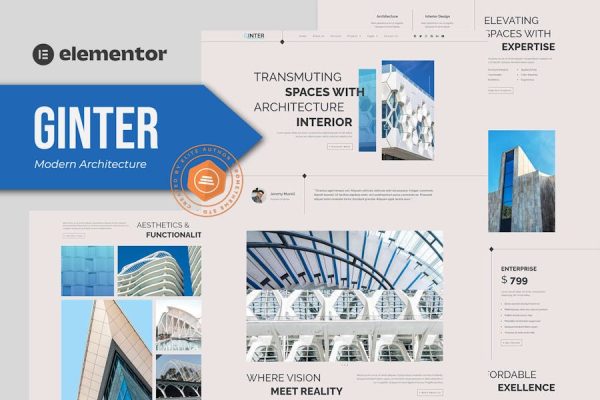 Download Ginter - Modern Architecture Elementor Template Kit