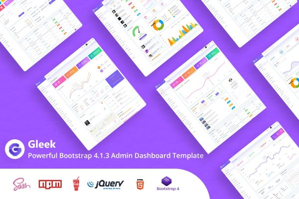 Download Gleek - Powerful Bootstrap4 AdminDashboard HTML Bootstrap 4 jQuery HTML Admin Dashboard, Multipurpose Bootstrap 4 Admin Dashboard