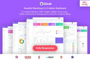 Download Gleek - Powerful Bootstrap4 AdminDashboard HTML Bootstrap 4 jQuery HTML Admin Dashboard, Multipurpose Bootstrap 4 Admin Dashboard