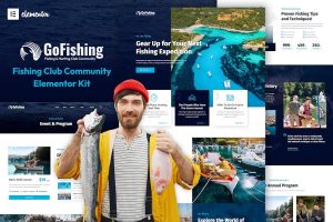 Download Go Fishing - Fishing Club Community Elementor Template Kit