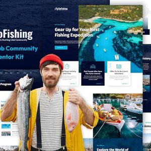 Download Go Fishing - Fishing Club Community Elementor Template Kit