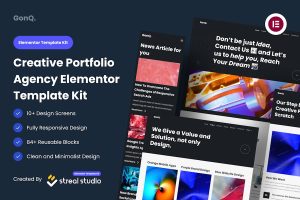 Download GonQ Creative Portfolio Agency Elementor Template Kit
