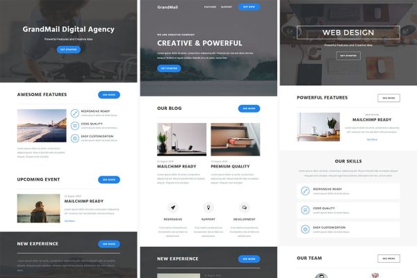 Download GrandMail - Responsive Email + StampReady Builder GrandMail is clean and modern email template is awesome design for your corporate and business.