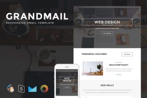 Download GrandMail - Responsive Email + StampReady Builder GrandMail is clean and modern email template is awesome design for your corporate and business.